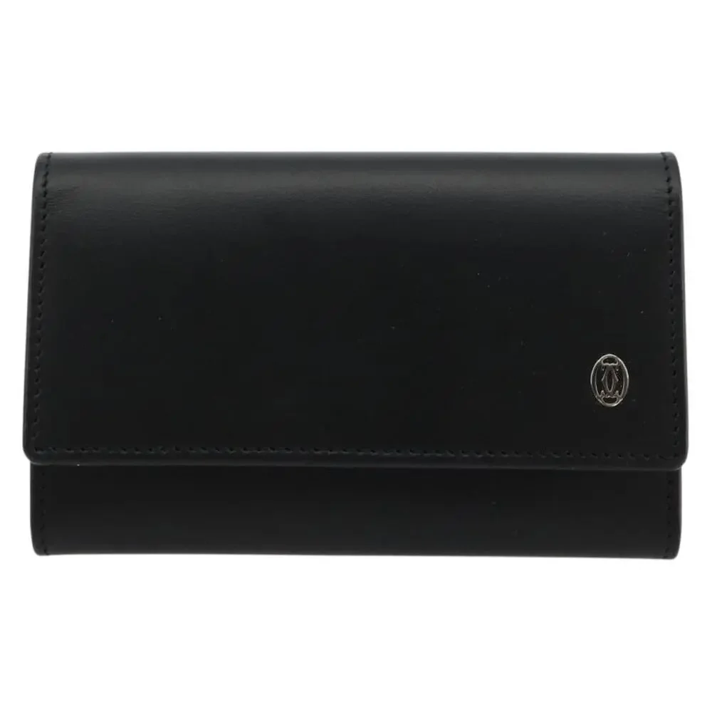 Cartier Leather Pasha Six Hooks Key Case Black
